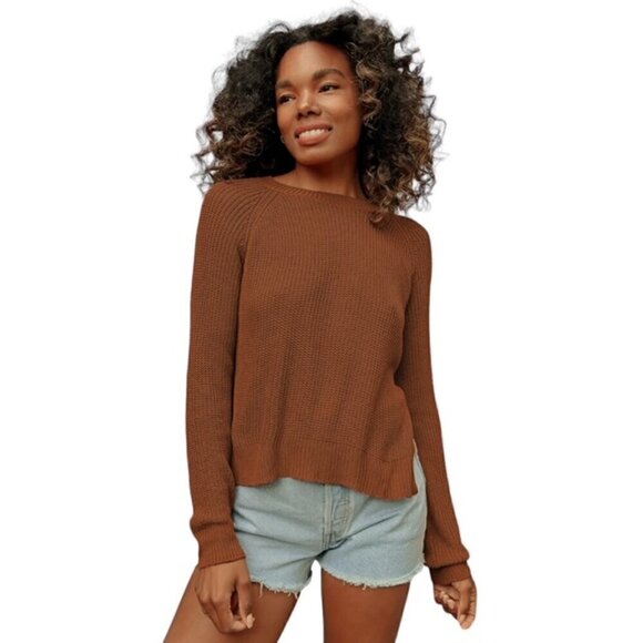 NWT Lulu's Flirt Away Rust Side Tie Sweater Small - Picture 1 of 5